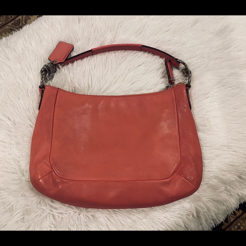 Coach coral pink bag with straps